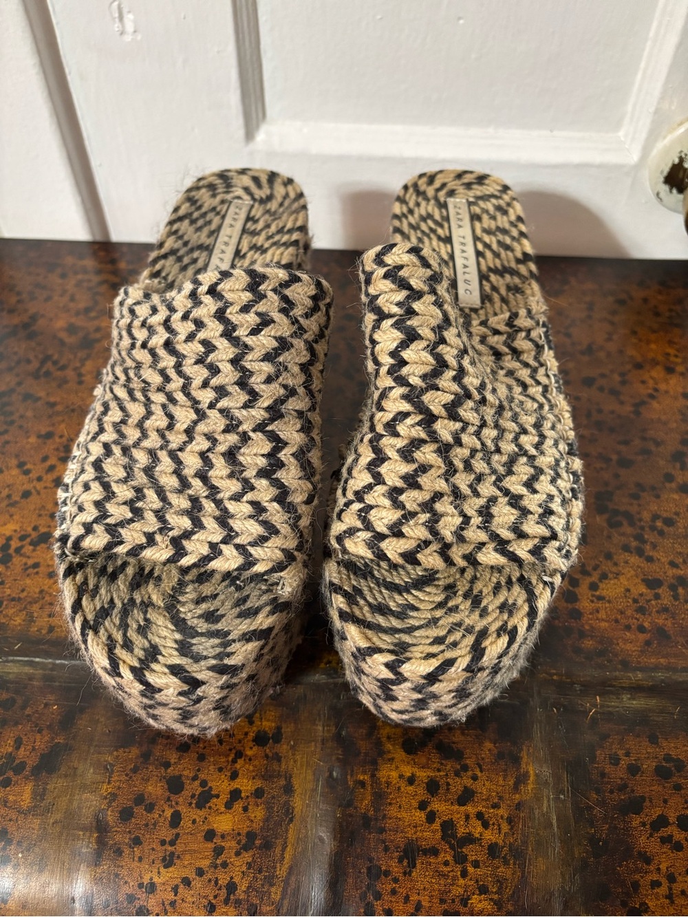 Zara Braided Slide Mules in Natural and Black